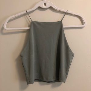 Grayish/Green Crop Top